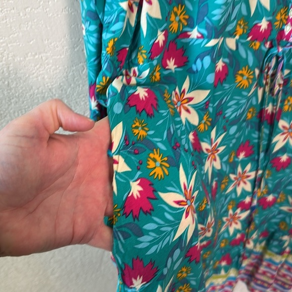 Sunshine & Rodeos Women’s S Floral Dress Tie Waist Button‎ up Pockets Round Neck - Picture 7 of 9